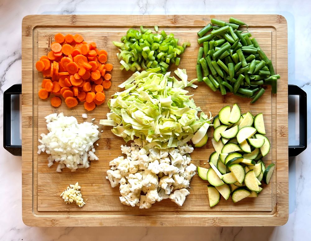 Chopping vegetables